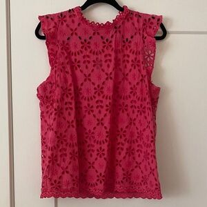 J. Crew Eyelet Pink Blouse